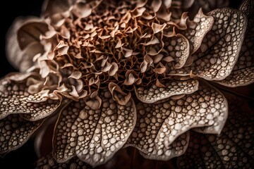  a closeup image capturing a dried hydrangea blossom, highlighting the way the petals have transformed into a stunning, papery composition.