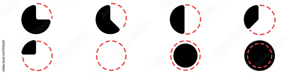 Poster timer vector icon set. time return icons vector. product return symbol set. clocks of the flow of ti