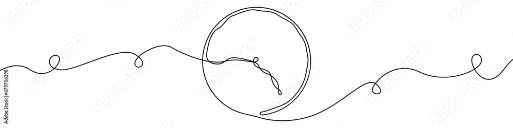 Poster clock icon line continuous drawing vector. one line timer icon vector background. clock hands sign i