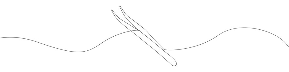 Tweezers icon line continuous drawing vector. One line Medical tweezers icon vector background. Manicure tweezers icon. Continuous outline of a Tweezers icons.
