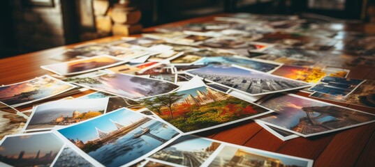 tabletop travel captivating landmarks and tourism destinations as background for the travel industry - obrazy, fototapety, plakaty