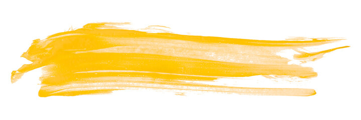 Shiny yellow brush watercolor painting isolated on transparent background. watercolor png - obrazy, fototapety, plakaty