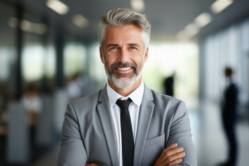 Fototapeta premium Handsome older mature business man in suit.