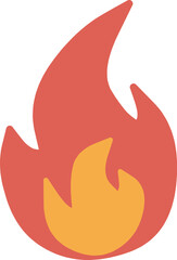 シンプルな揺らいでいる炎のアイコン風イラスト