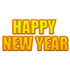 happy new year 3d golden text