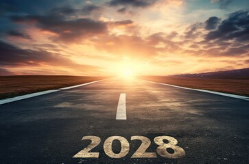 Serene Journey into the 2028 New Year's Horizon Generative AI