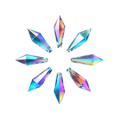 3d holographic shape, reflective glass dispersion