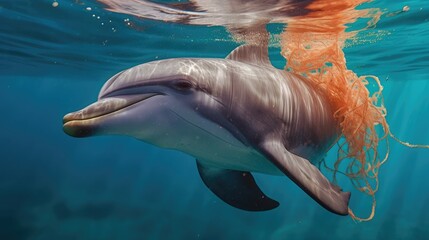 Fototapeta premium Generate a photography of dolphin in the sea