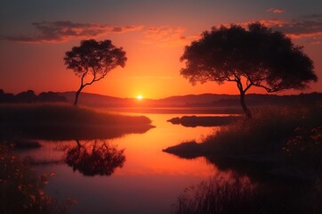 Fototapeta na wymiar Sunset in nature
