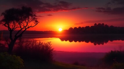Fototapeta na wymiar Sunset in nature