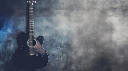 Modern Guitar with clean background and copy space
