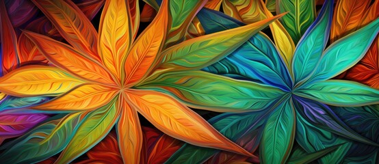 Colorful Leaves Dancing Amidst the Darkness
