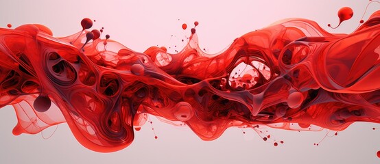 A Vibrant Cascade of Crimson Elixir Serenely Descending the Wall Created With Generative AI Technology