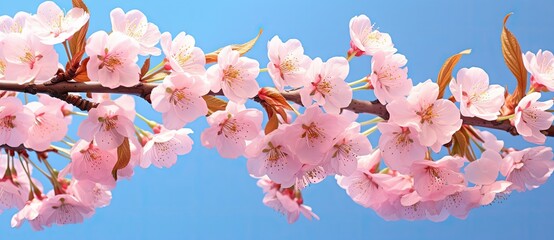 A Beautiful Branch of a Cherry Tree in Full Bloom