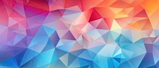 Colorful Triangular Symphony: A Vibrant, Dynamic, and Geometric Kaleidoscope of Abstract Delight - obrazy, fototapety, plakaty