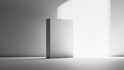 White product box on white background. Software box Mockup