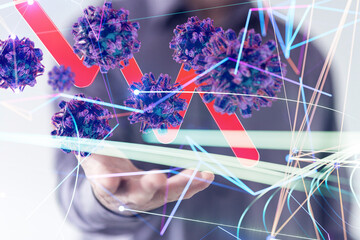 virus Futuristic wave, Futuristic data stream