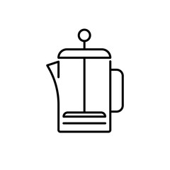 French press coffee line icon. Editable stroke