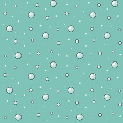Bubbles blue cartoon seamess pattern. Cute kids design. Vector illustration.