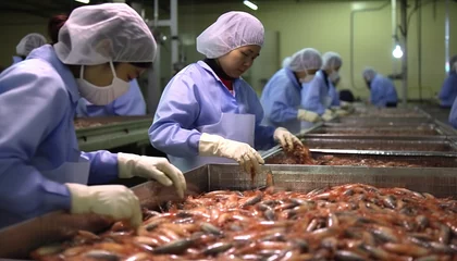 Foto op Canvas Fish Processing Plant, Processes and packages seafood products © IMRON HAMSYAH