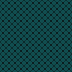 Seamless beautiful tile pattern with blue circles and squares
