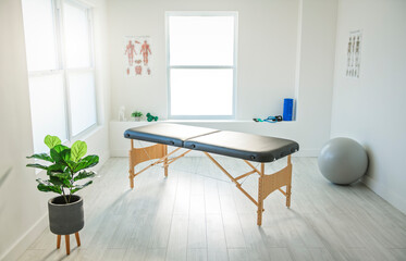 Medical treatment room in natural medicine clinic