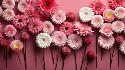Pink Bellis Daisy Flowers Colorful Pompon, HD, Background Wallpaper, Desktop Wallpaper