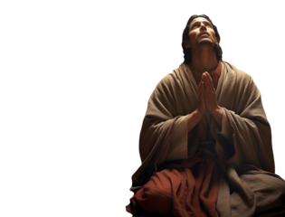 Prophet - Disciple - Praying - The Prophet's Vigil: A Spiritual Leader Seeking Divine Guidance