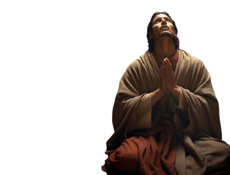 Prophet - Disciple - Praying - The Prophet's Vigil: A Spiritual Leader Seeking Divine Guidance