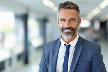 Fototapeta premium Handsome mature businessman smiling at camera.