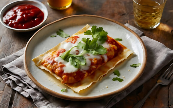 Capture the essence of Enchiladas in a mouthwatering food photography shot Generative AI