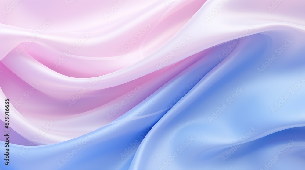 Poster a close up of a blue and pink fabric with a white stripe on the bottom of the image and a pink and b