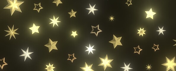 Cosmic Christmas Showers: Dynamic 3D Illustration of Descending Celestial Showers for the Holidays