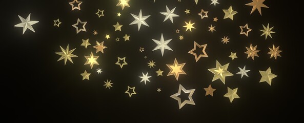 Cosmic Christmas Showers: Dynamic 3D Illustration of Descending Celestial Showers for the Holidays