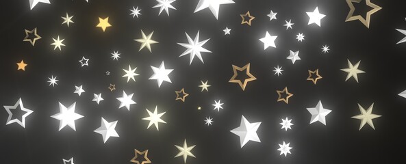 Stars - Festive christmas card. Isolated illustration white background. -