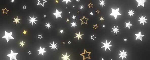 Stars - Festive christmas card. Isolated illustration white background. -