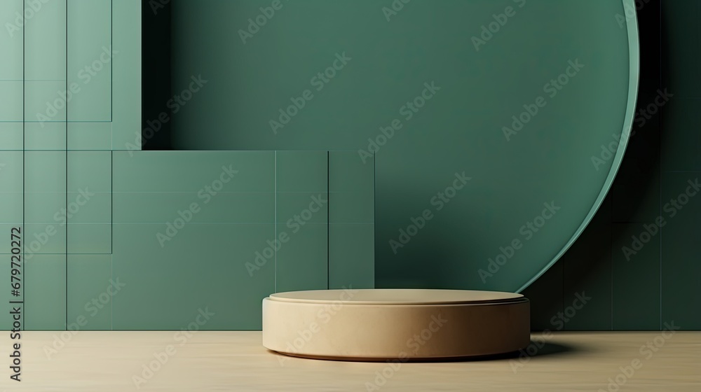 Fototapete abstract background, mock up scene with podium geometry shape for product display. 3d rendering