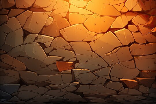 Stone cracked surface. Background illustration.