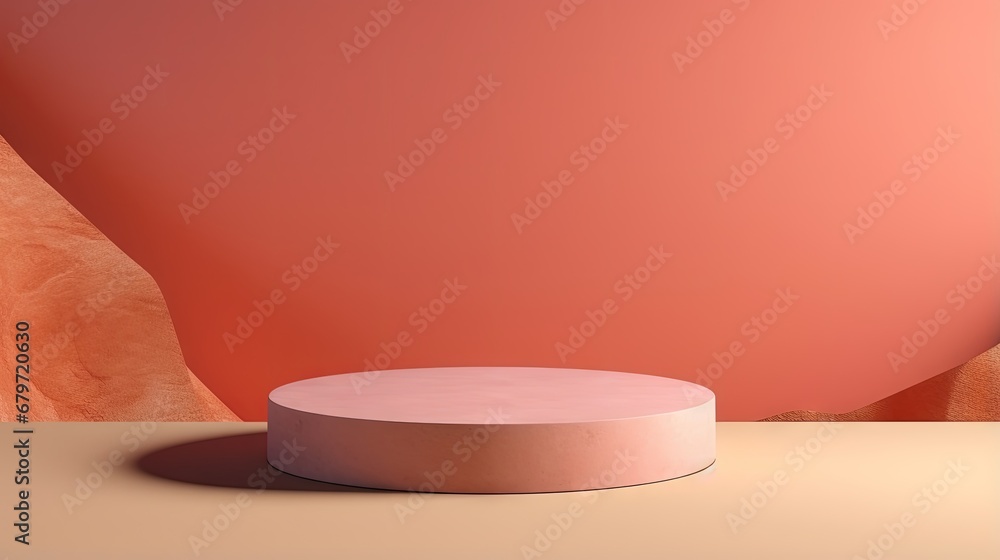 Leinwandbilder abstract background, mock up scene with podium geometry shape for product display. 3d rendering
