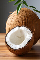 Portrait of coconut. Ideal for your designs, banners or advertising graphics.