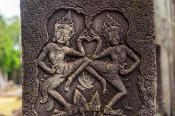 Carved representations of devata Angkor Wat, Cambodia