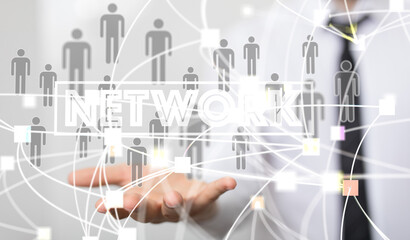 touching global network and data customer connection