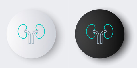 Line Human kidneys icon isolated on grey background. Colorful outline concept. Vector