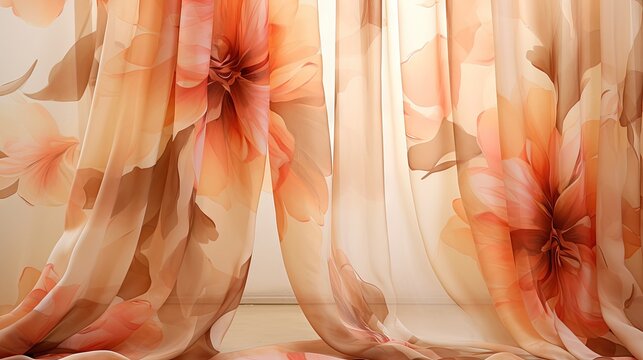 Digital print jall design floral all over blur wave effect creative 3D style graphic art work smooth mixing flower leaf branches for saree suit kurti parda chader cover paper tils home interior decore