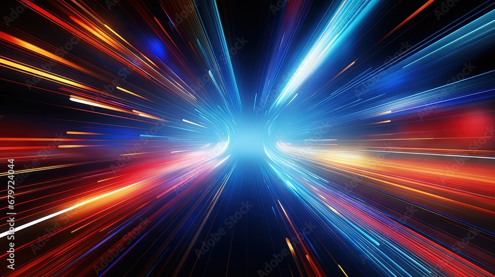 Leinwandbilder colorful geometric speed line abstract technology background represent big data stream in cyber spac