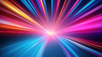 3d render, abstract colorful background, bright neon rays and glowing lines. Pink yellow blue creative wallpaper