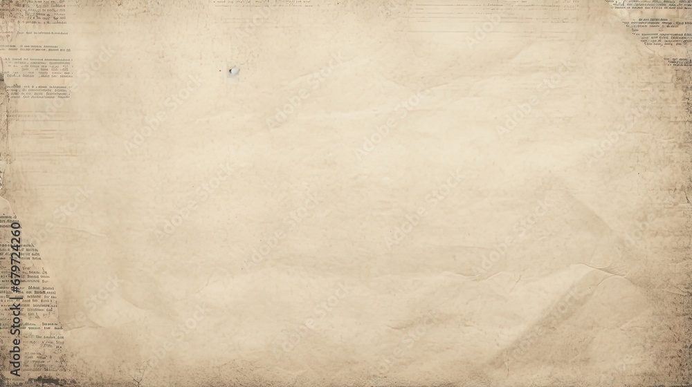 Poster old paper texture background, vintage retro newspaper empty blank space page with grunge stain line 