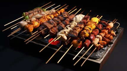 Stick BBQ involves grilling a variety of meats and vegetables on long, thin bamboo or metal skewers...