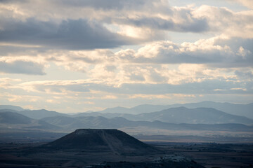 Silhouette of hills in Spain