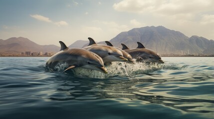 A pod of Dolphins off the coast of Muscat in Oman